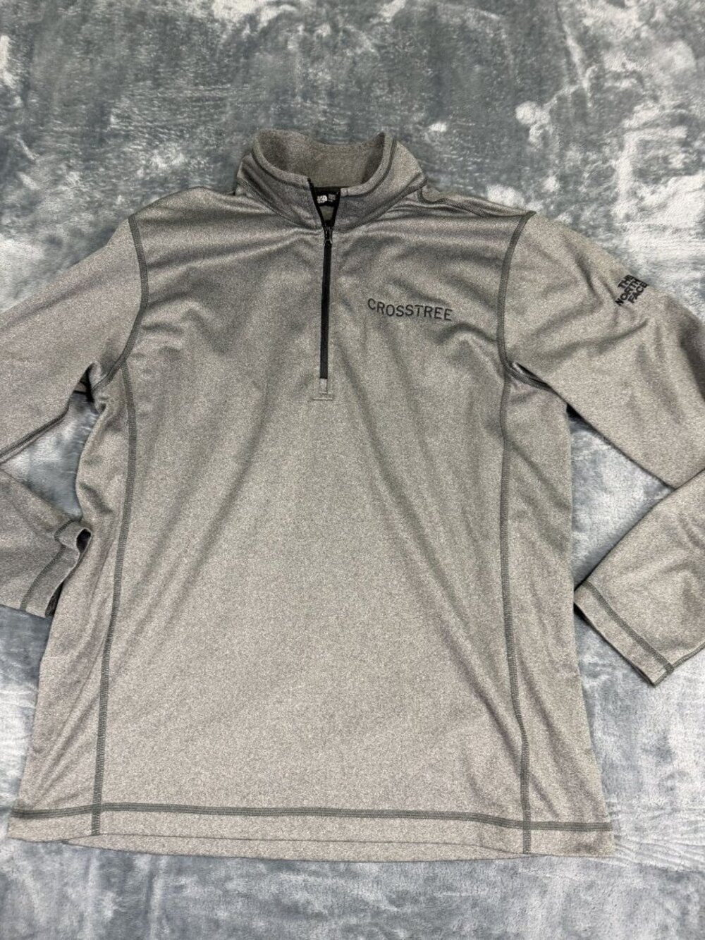 The North Face Mens Gray Crosstree Quarter Zip Pullover Size L